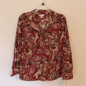 NWT L Croft & Barrow Paisley Button Down